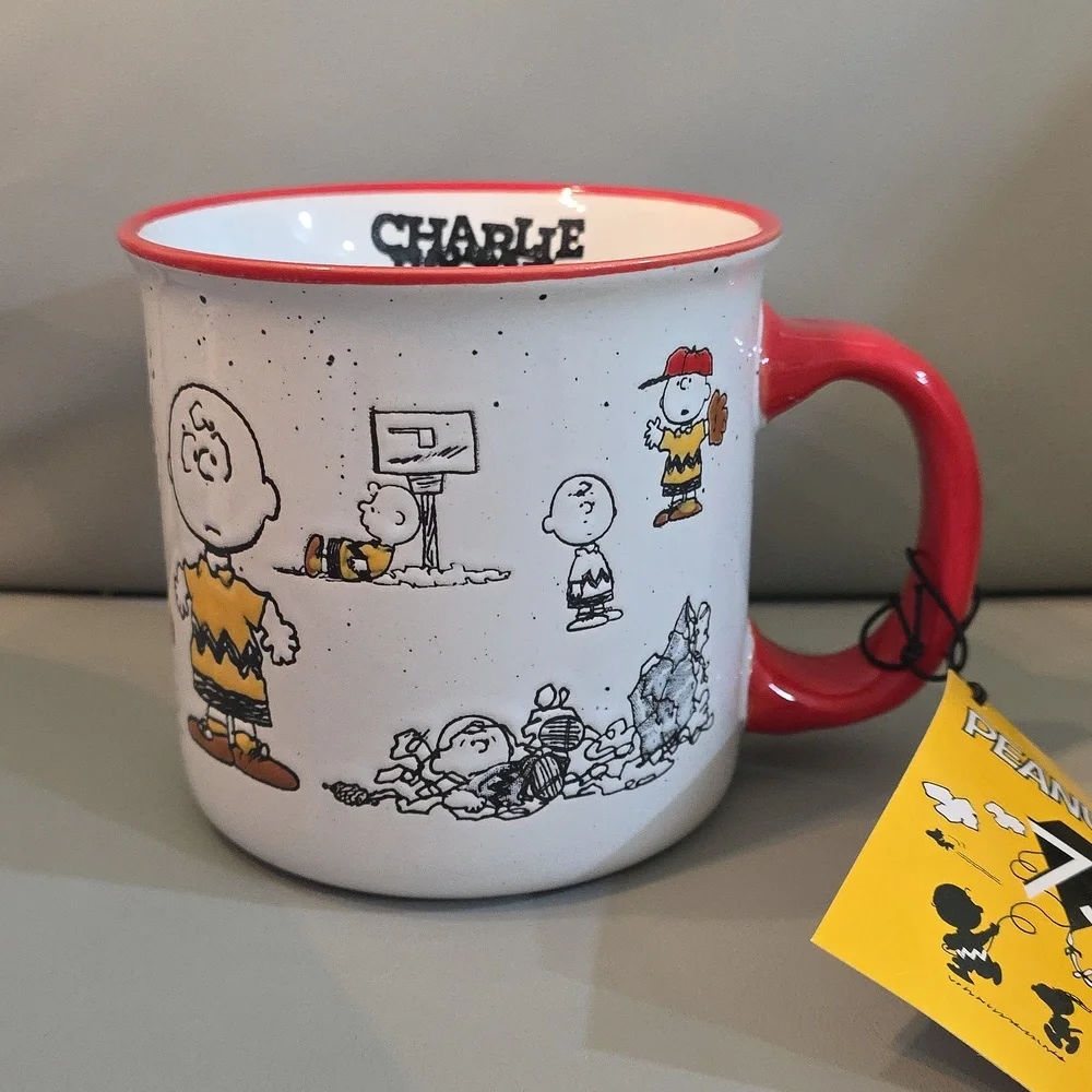 Peanuts Charlie Brown Character 21 oz stoneware mug NWT - Picture 3 of 6